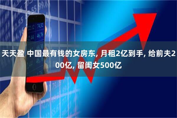 天天盈 中国最有钱的女房东, 月租2亿到手, 给前夫200亿, 留闺女500亿